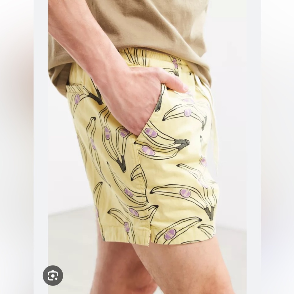 Yellow Banana Print Shorts